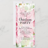 Elegante roze poinsettia bloemenkerst kaart (Voorkant)