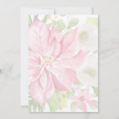 Elegante roze poinsettia bloemenkerst kaart (Achterkant)