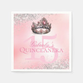 Elegante roze prinses kroon quinceanera servet (Voorkant)