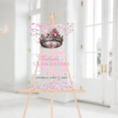 Elegante roze prinses kroon quinceanera welkom acryl bord