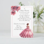 Elegante roze prinses Quinceañera uitnodiging (Staand voorkant)