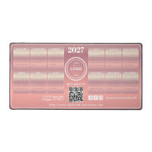 Elegante Roze Promotionele Zakelijke 2027 Agenda