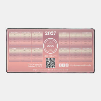 Elegante Roze Promotionele Zakelijke 2027 Agenda Bureaumat