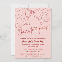 Elegante Roze Proost Champagne 41e verjaardag