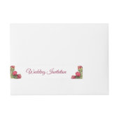 Elegante Roze Proteas Witte Tekst Huwelijksuitnodi Adreslabel Wikkel (Voorkant)