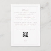 Elegante Roze QR Code Huwelijksdetails Informatiekaartje (Voorkant)