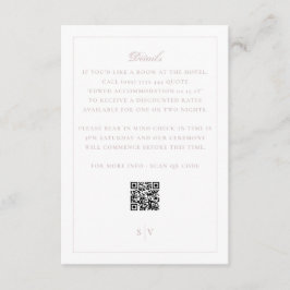 Elegante Roze QR Code Huwelijksdetails Informatiekaartje