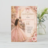Elegante Roze Quince Kaart (Staand voorkant)