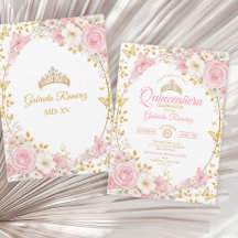 Elegante Roze Quinceañera Gouden Vlinder
