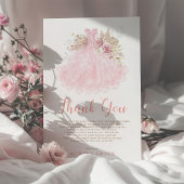 Elegante Roze Quinceañera Jurk Mis Quince Bedankkaart