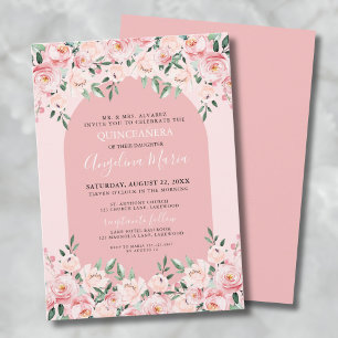 Elegante Roze Quinceanera Uitnodiging