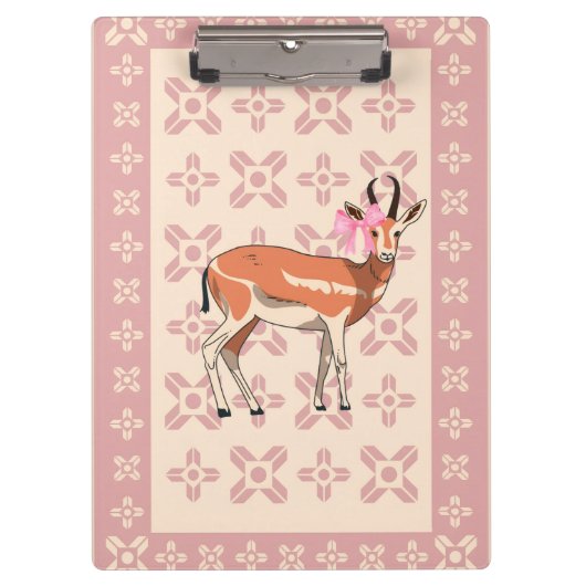 Elegante Roze Ree- gemêleerde Kerst Klembord (Voorkant)
