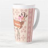 Elegante Roze Ree- gemêleerde Kerst Latte Mok (Rechterhoek)