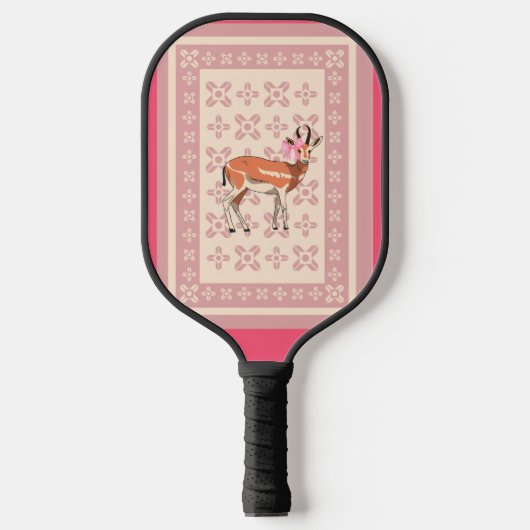 Elegante Roze Ree- gemêleerde Kerst- Pickleball Paddle (Voorkant)