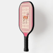Elegante Roze Ree- gemêleerde Kerst- Pickleball Paddle (Links)