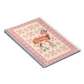 Elegante Roze Ree- gemêleerde Kerstmis  Notitieboek (Rechterzijde)