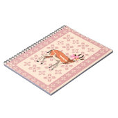 Elegante Roze Ree- gemêleerde Kerstmis  Notitieboek (Linkerzijde)