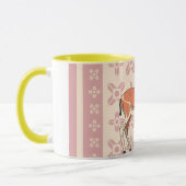 Elegante Roze Ree-motief Kerst Mok (Links)