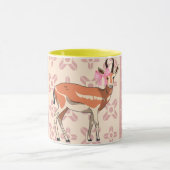 Elegante Roze Ree-motief Kerst Mok (Midden)