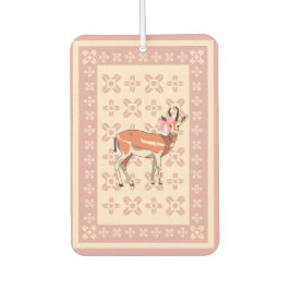 Elegante Roze Ree-patroon Kerst Luchtverfrisser