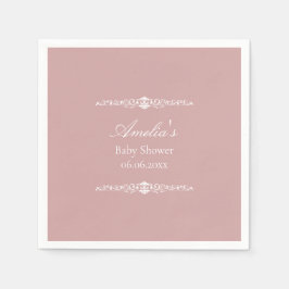 Elegante Roze Regency Stijl Baby Shower Servet