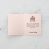 Elegante roze reiskleurige bruids-shower bedankkaart (Binnen)