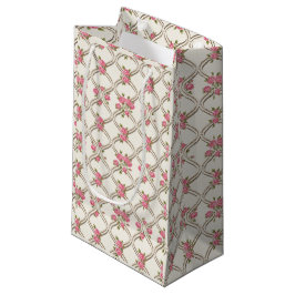 Elegante Roze Rococo Revival Bloem- en Beige Trali Klein Cadeauzakje