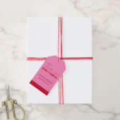 Elegante roze rode glitter verjaardag Dank u Cadeaulabel (Met Touw)