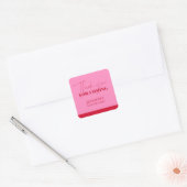 Elegante Roze Rode Glitter Verjaardag Dank u Vierkante Sticker (Envelop)