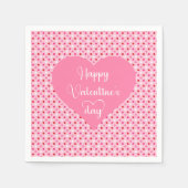 Elegante Roze Rode Harten Valentijn Servetten (Voorkant)