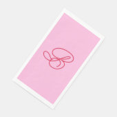 Elegante Roze & Rode Monogram Script Naam Servet (Hoek)