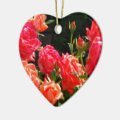 Elegante roze rode oranje florale rozen keramisch ornament (Links)