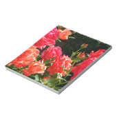 Elegante roze rode oranje florale rozen notitieblok (Linkerzijde)