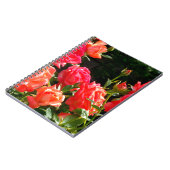 Elegante roze rode oranje florale rozen notitieboek (Linkerzijde)