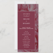 Elegante roze romantische bloemen bruiloft program kaart (Voorkant)