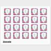 Elegante Roze Romantische Rozen Vierkante Sticker (Vel)