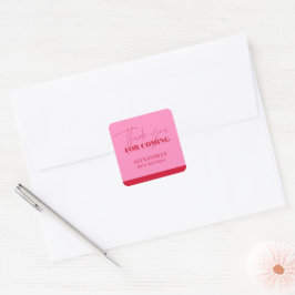 Elegante Roze Rood Glitter Verjaardag Bedankt Vierkante Sticker
