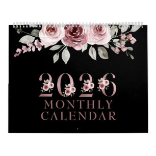 Elegante Roze Roos 2026 Kalender