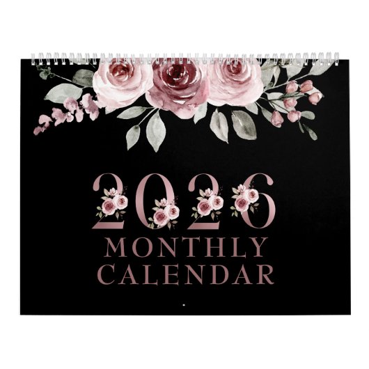 Elegante Roze Roos 2026 Kalender (Hoes)