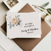 Elegante roze roos bedankkaart