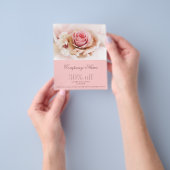 elegante roze roos bloem bruidsboeket flyer (Hand)