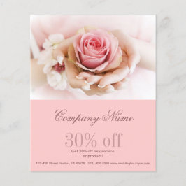 elegante roze roos bloem bruidsboeket flyer