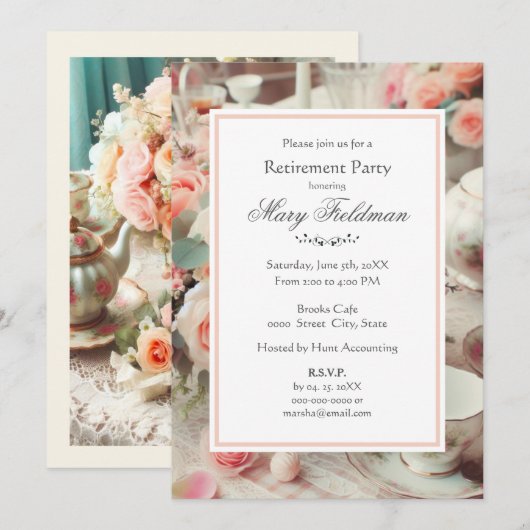 Elegante Roze Roos Bloem Kaart (Voorkant / Achterkant)