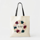 Elegante Roze Roos Bloem  Persoonlijke Bruid Tote Bag (Voorkant)