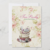 elegante Roze roos Bloemen Bruids theefeest Kaart (Voorkant)