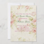 elegante Roze roos Bloemen Bruids theefeest Kaart (Achterkant)