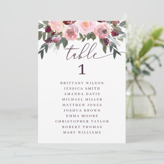 Elegante roze roos. Bloemenbruiloft zitgrafiek Kaart (Staand voorkant)