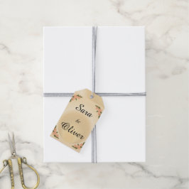 Elegante Roze Roos Bloemendesign Cadeaulabel