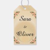 Elegante Roze Roos Bloemendesign Cadeaulabel (Achterkant)