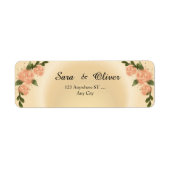Elegante Roze Roos Bloemendesign Etiket (Voorkant)